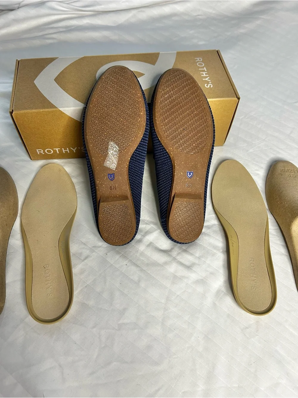 Rothy’s - The Double Bit Loafer Mule in Blue Raffia Knit in 6.5 - Picture 10 of 13